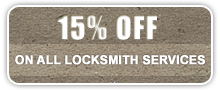 15% off on all locksmith services